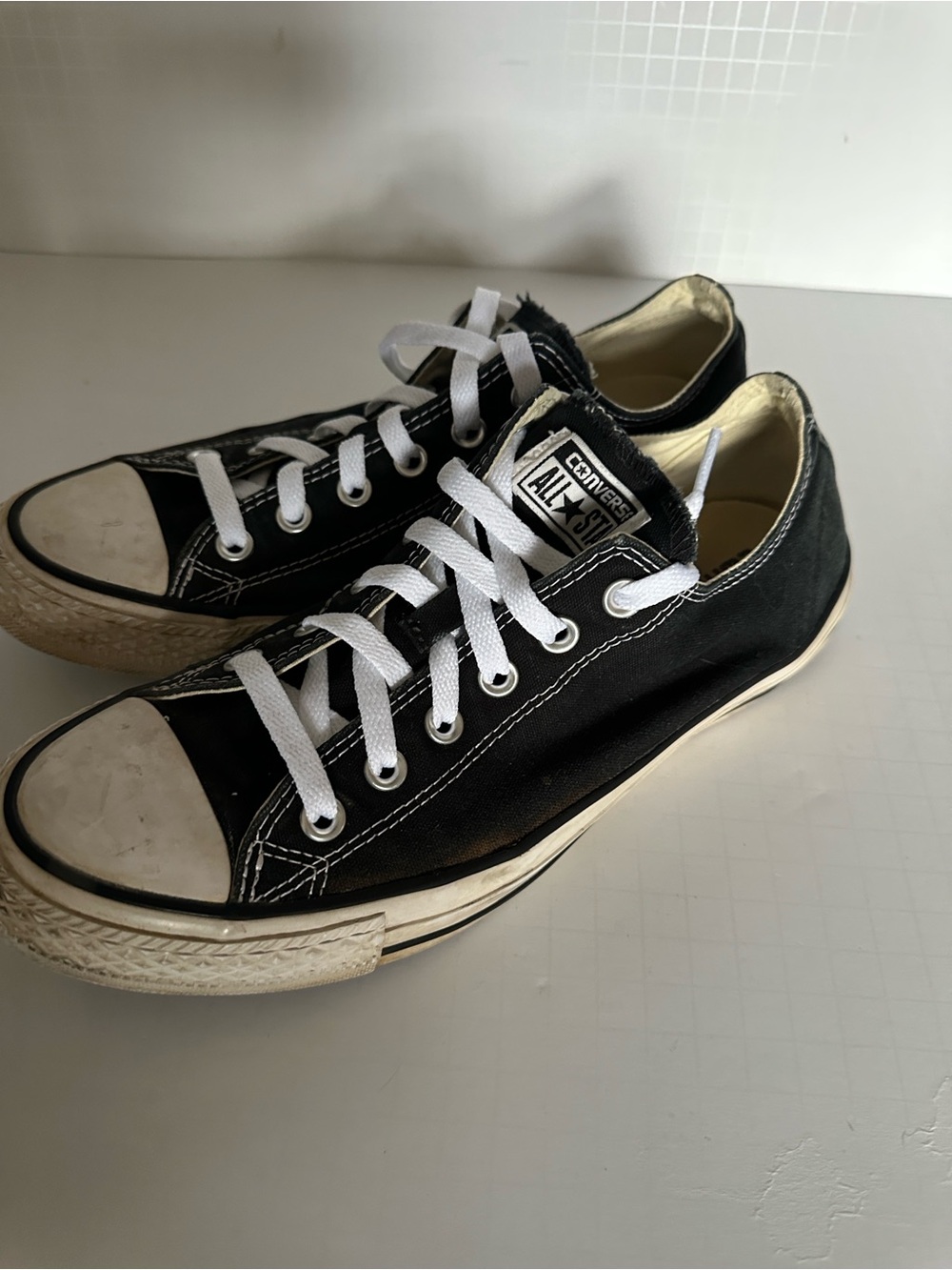 Converse Chuck Taylor All Star Ox Low Top Black Canvas Shoes Men 8 Women 10